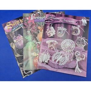 Vintage Annies Attic Crochet Spring Ornament Booklets Lot of 3